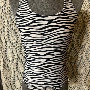 New! Phayon Sz XS One Piece‎ Black White Zebra Swimsuit C05